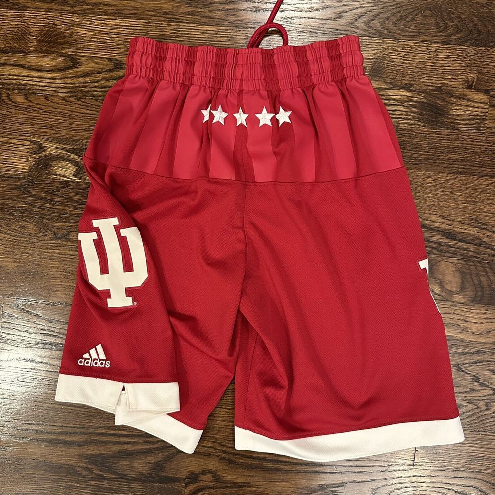 Adidas‎ Indiana Hoosiers Shorts Mens S Red Team Basketball Authentic NCAA